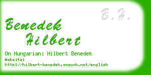 benedek hilbert business card